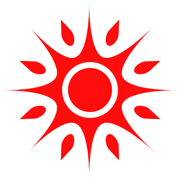 Abstrakt rød sol design Wallpapers