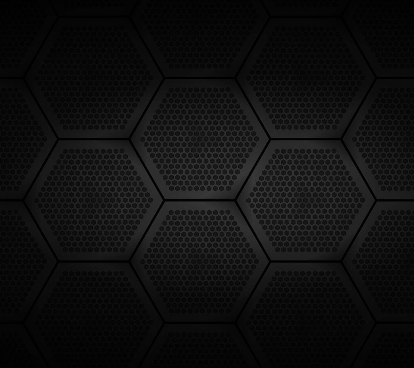 Abstrakt sekskantet metallisk sort mønster Wallpapers