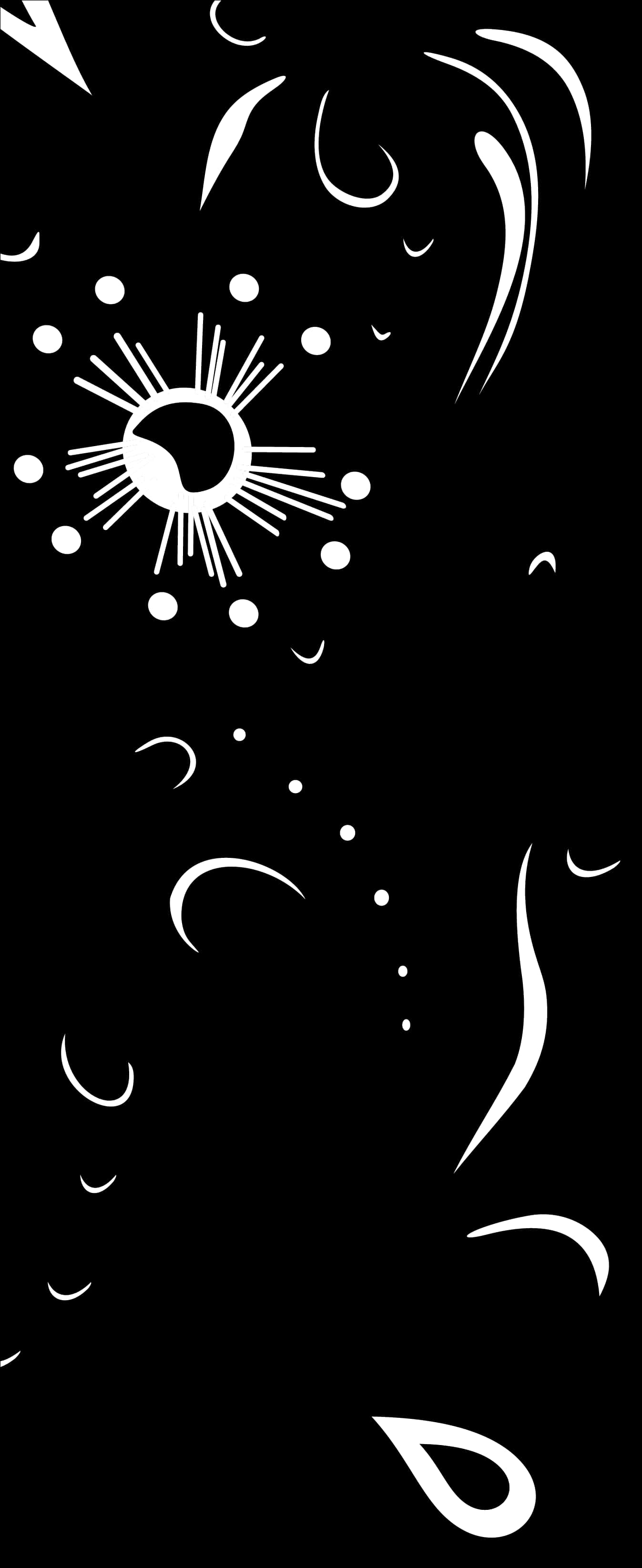 Abstrakt sol og hvirvler sort baggrund Wallpapers