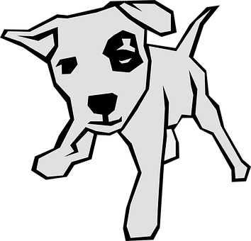 Abstrakt sort-hvid hund illustration Wallpapers