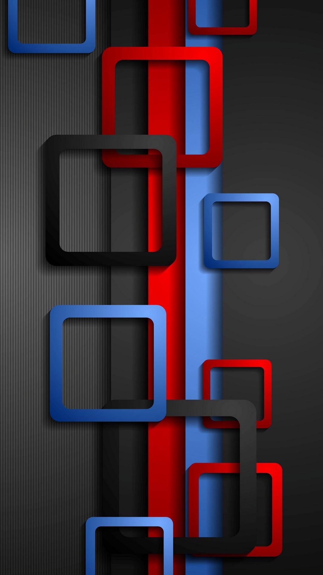 Abstrakte firkantede konturer mobil 3D Wallpapers