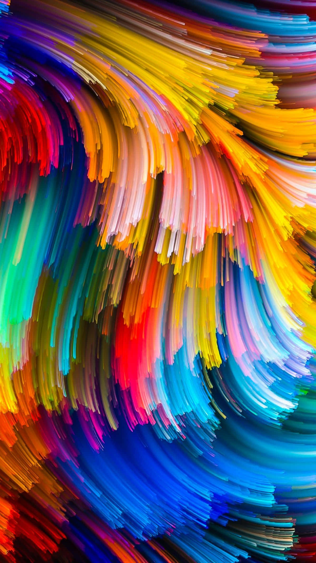 Abstrakte maleristråler farverige 4K telefon Wallpapers