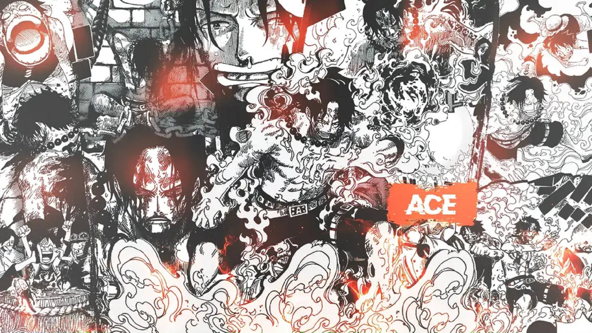 Ace og Luffy Manga Panel Wallpapers