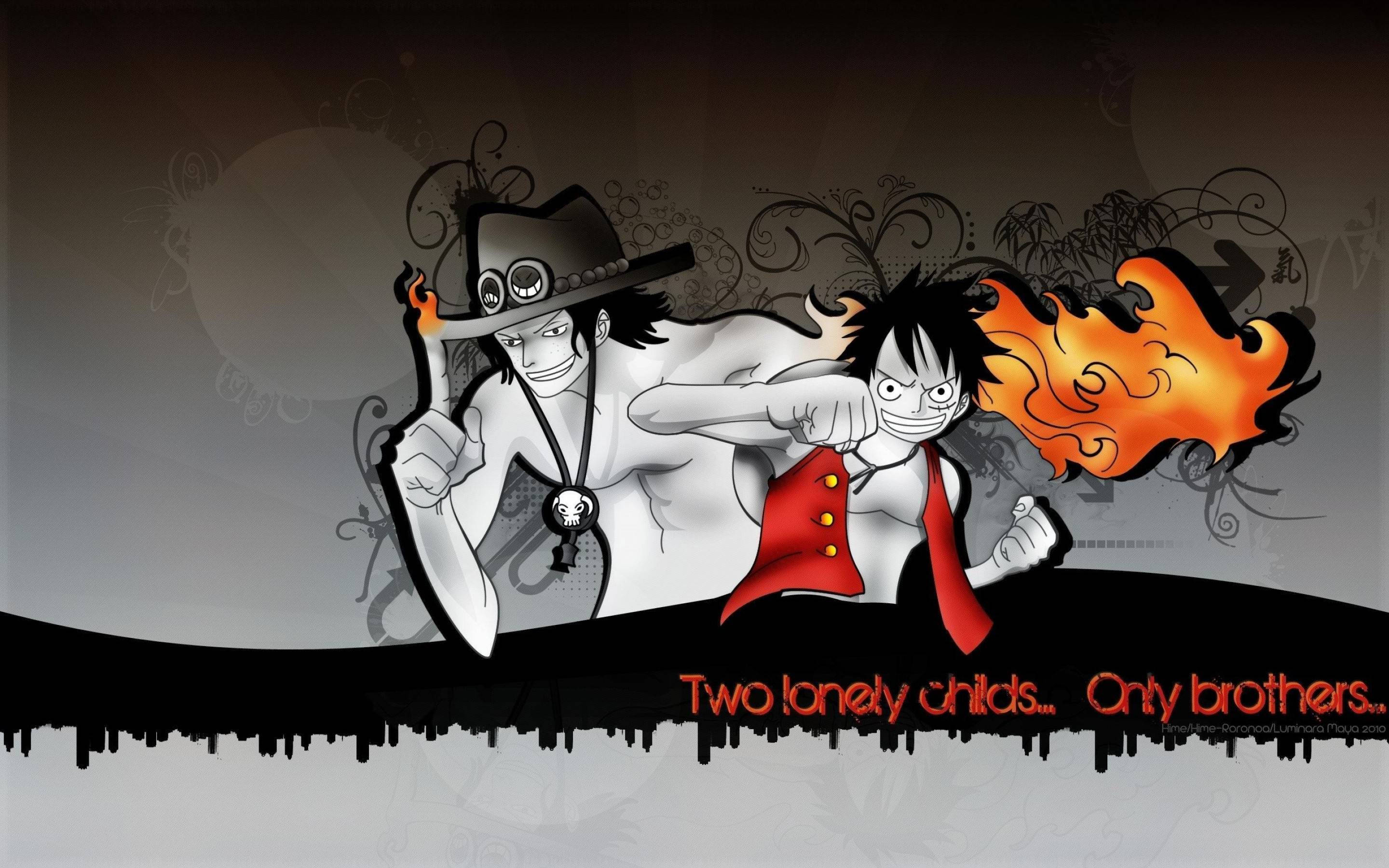 Ace Og Luffy One Piece Brødre Wallpapers