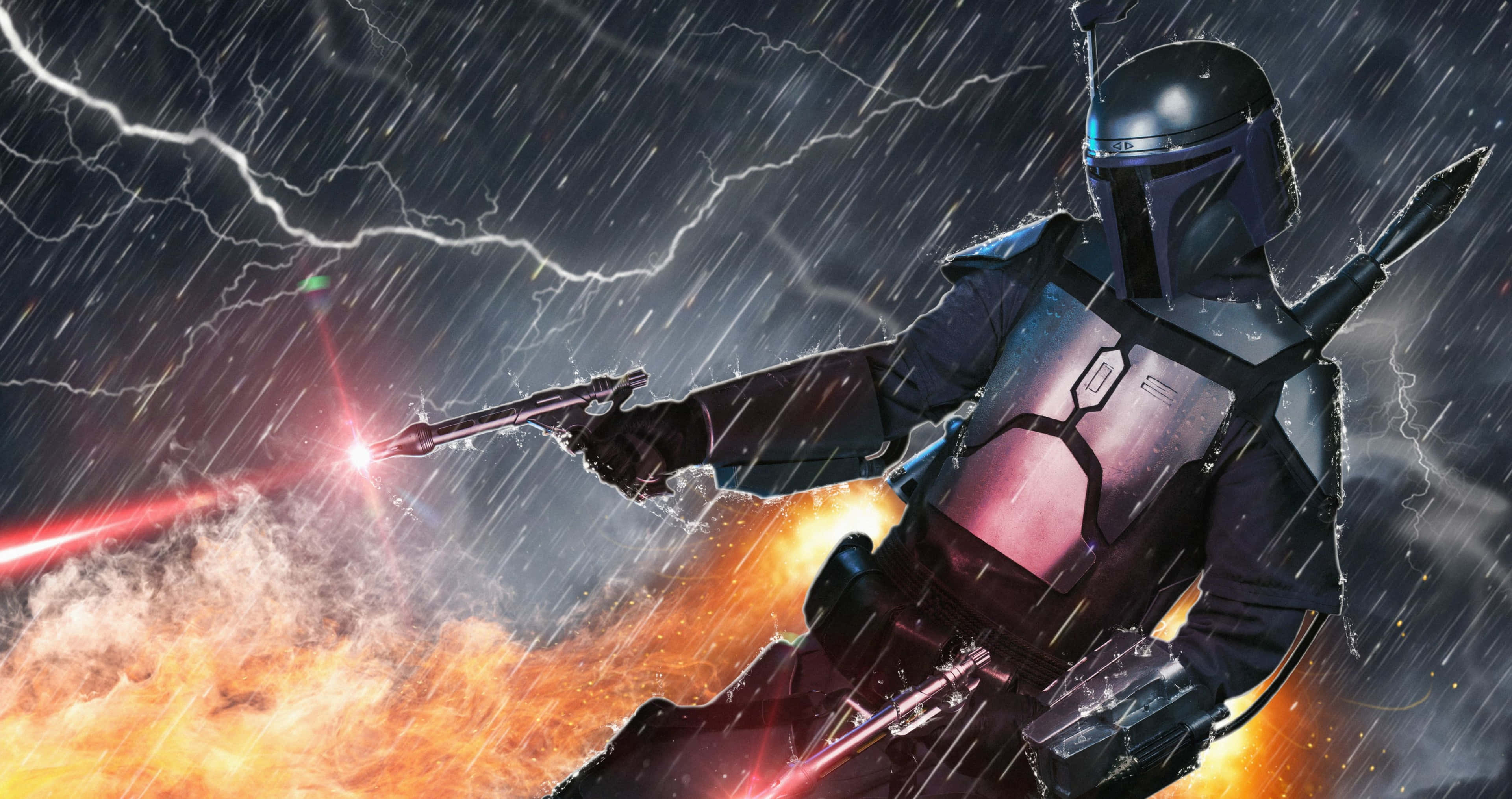 Action The Mandalorian Regn Eksplosion Wallpapers