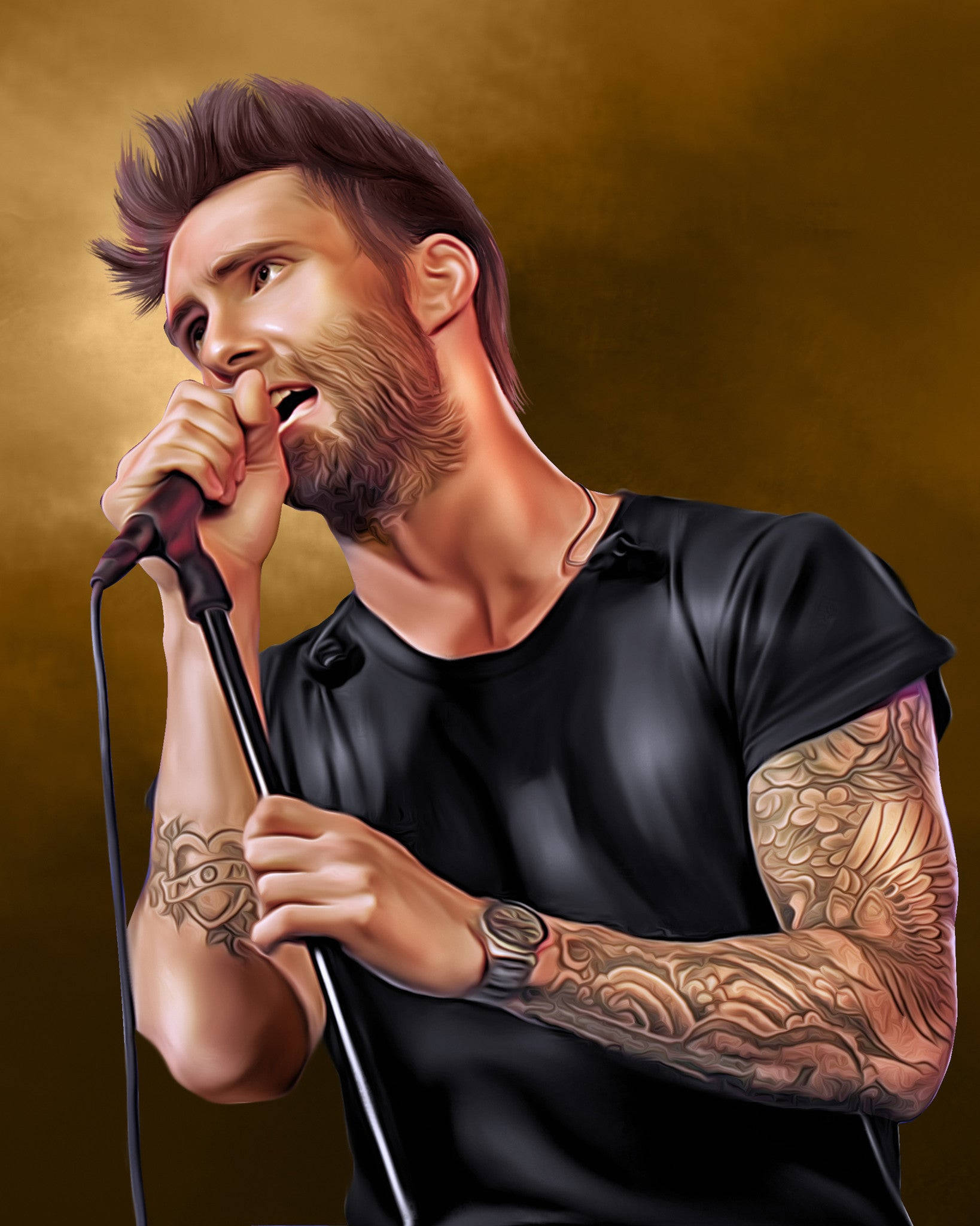 Adam Levine Digitalt Maleri Wallpapers