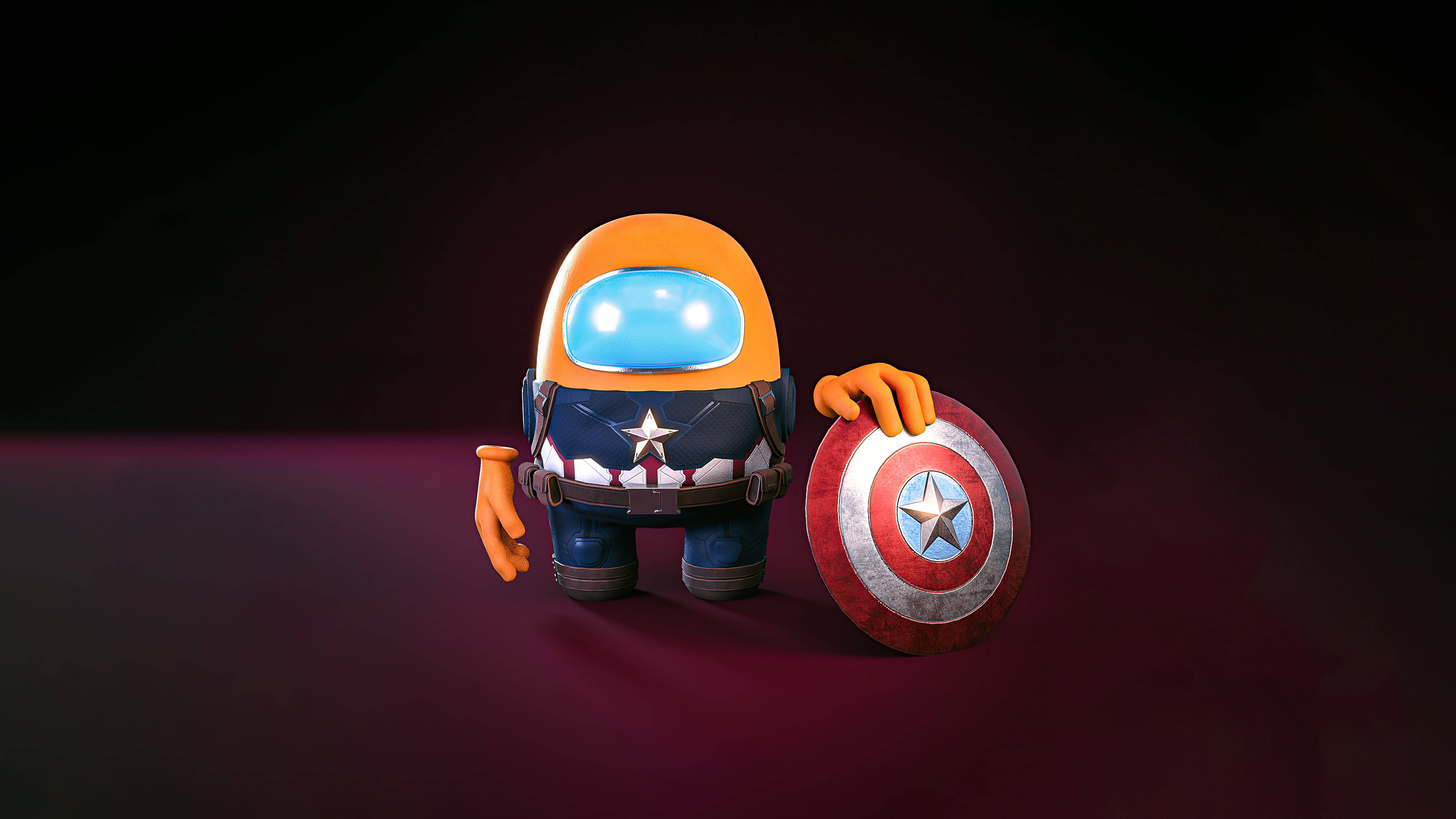Æstetisk Among US Captain America-dragt Wallpapers