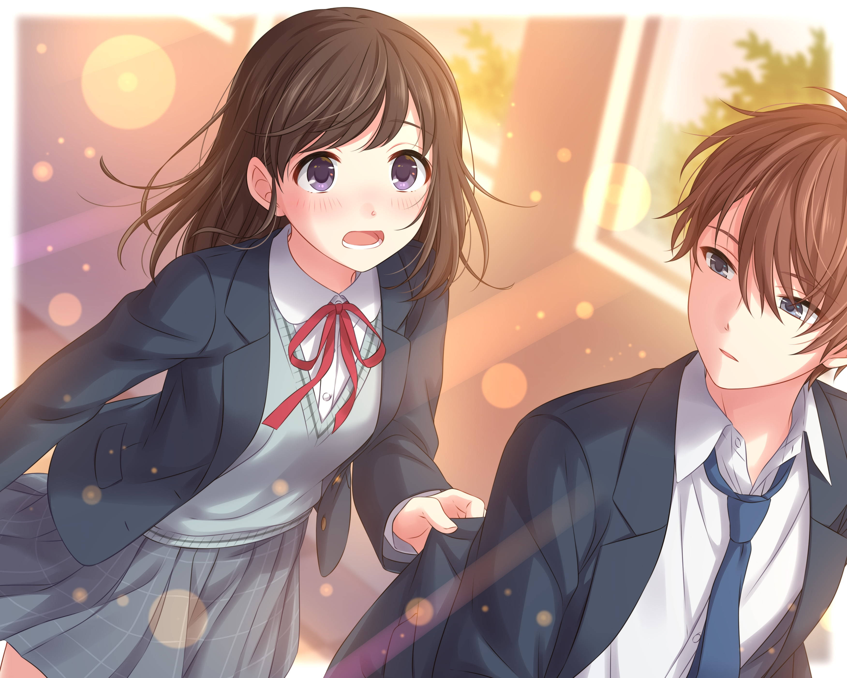 Æstetisk anime-par fra gymnasiet Wallpapers