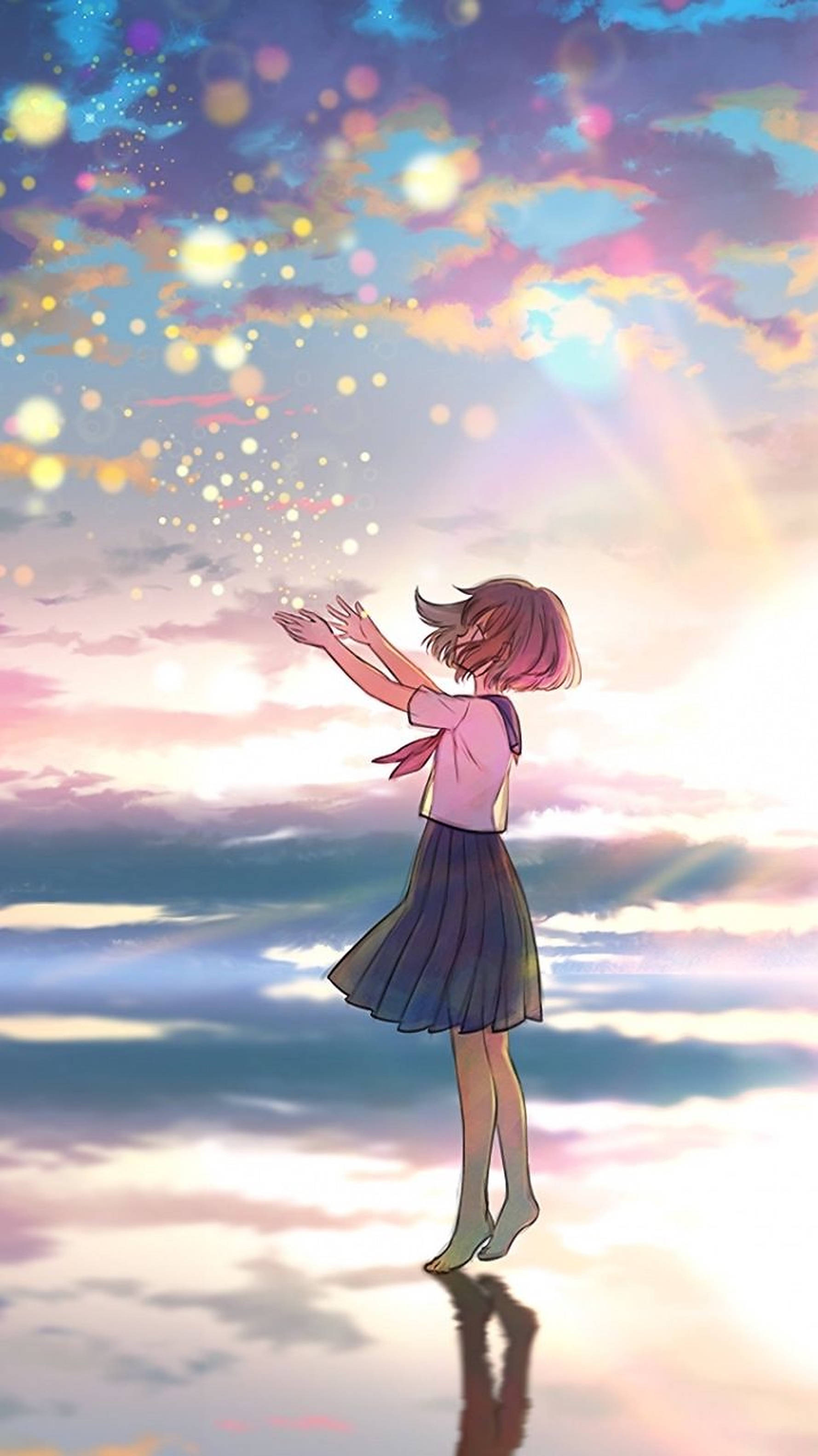 Æstetisk anime skolepige Wallpapers