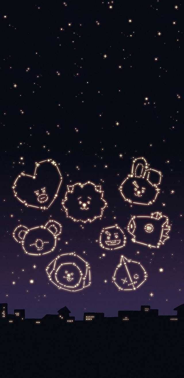 Æstetisk BTS BT21 Stjernebillede Wallpapers