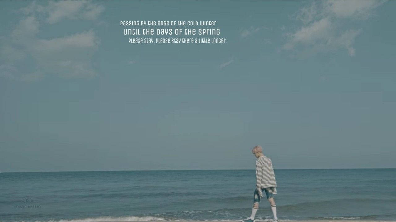 Æstetisk Bts Jimin På Stranden Wallpapers