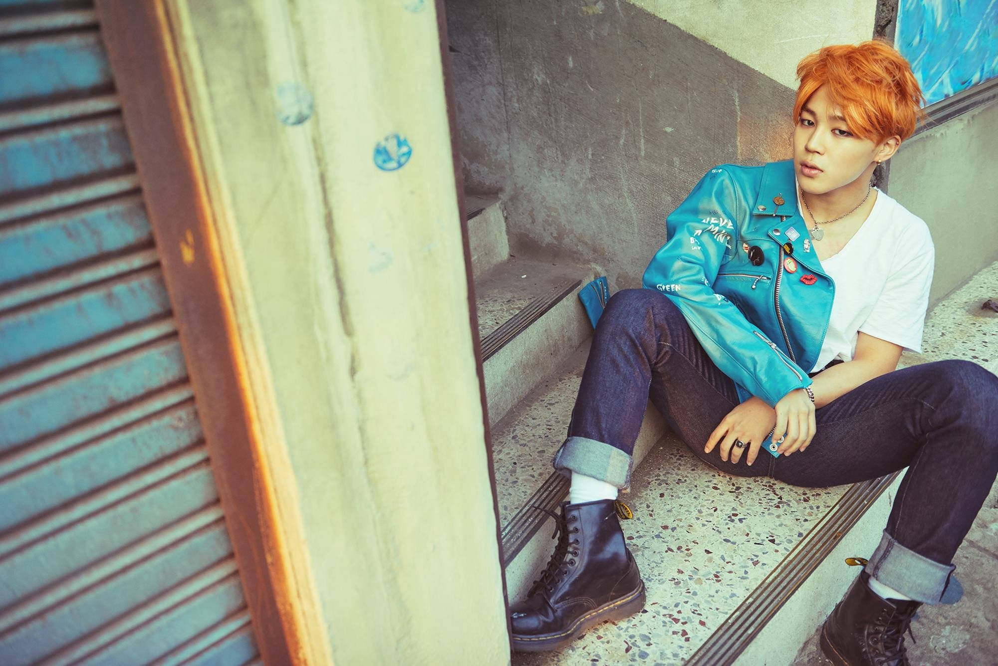 Æstetisk Bts Jimin Orange Hår Wallpapers