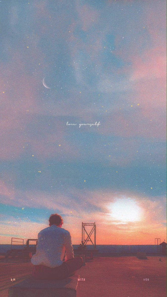 Æstetisk Bts RM Pink Sunset Wallpapers