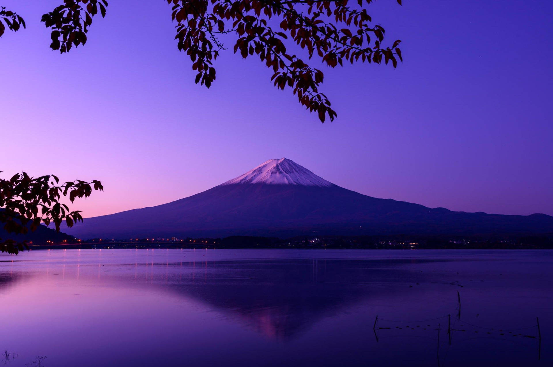 Æstetisk Chromebook Mount Fuji — Lilla Wallpapers