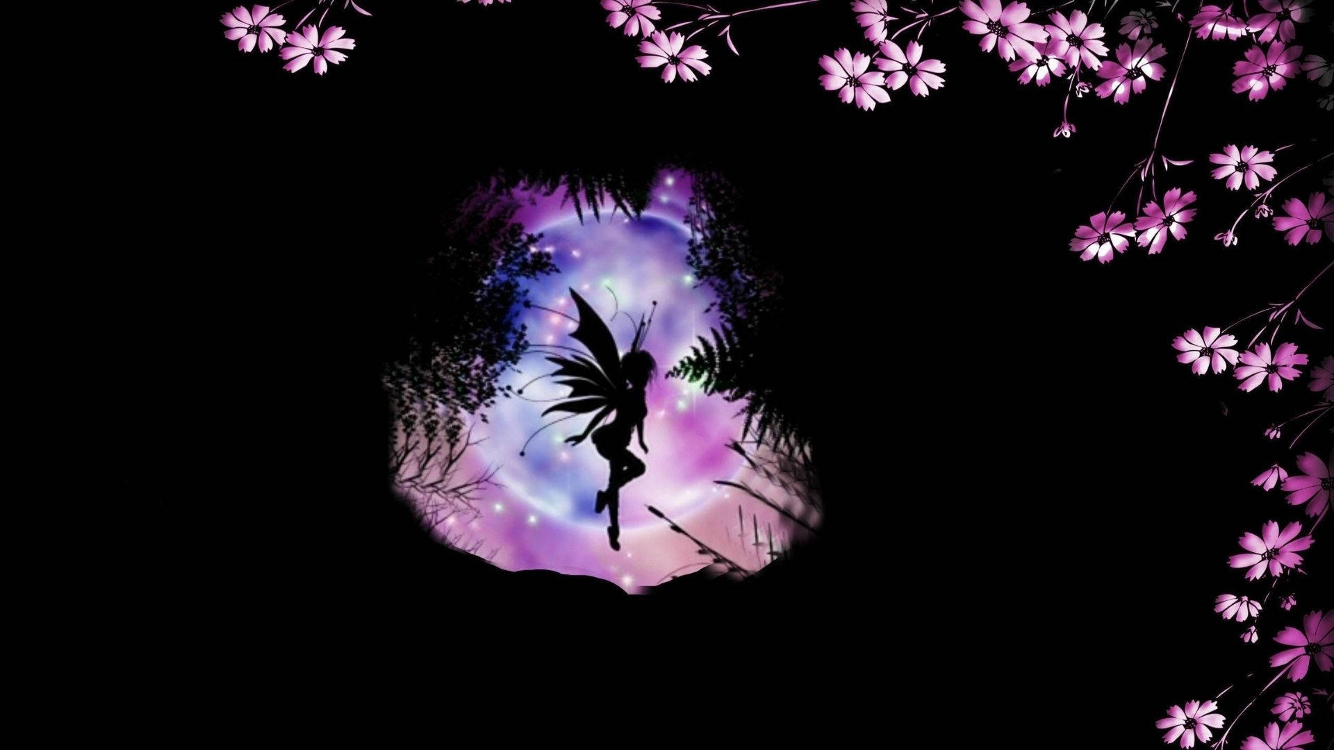 Æstetisk fe-silhuet Wallpapers