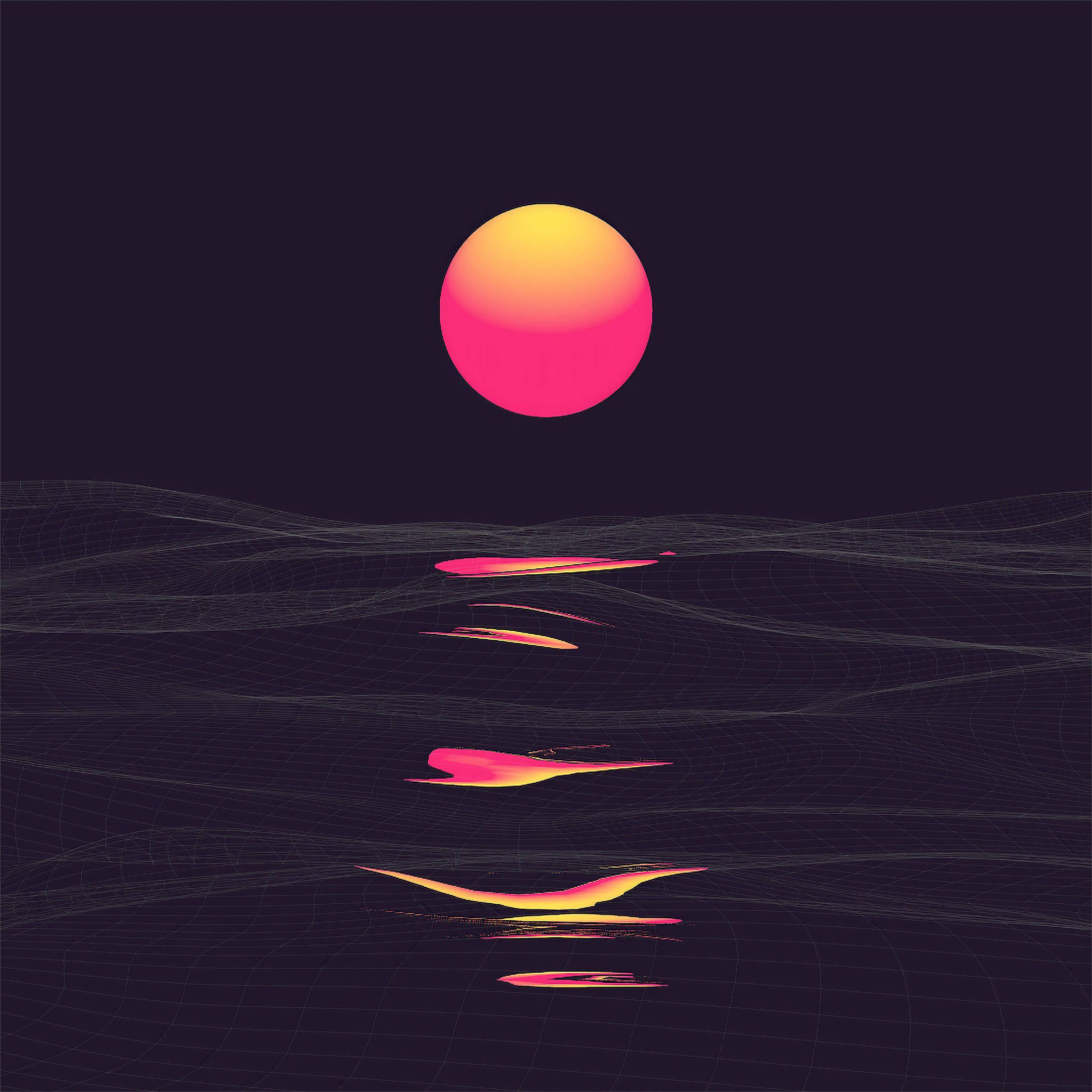 Æstetisk iPad Vaporwave Solnedgang Wallpapers