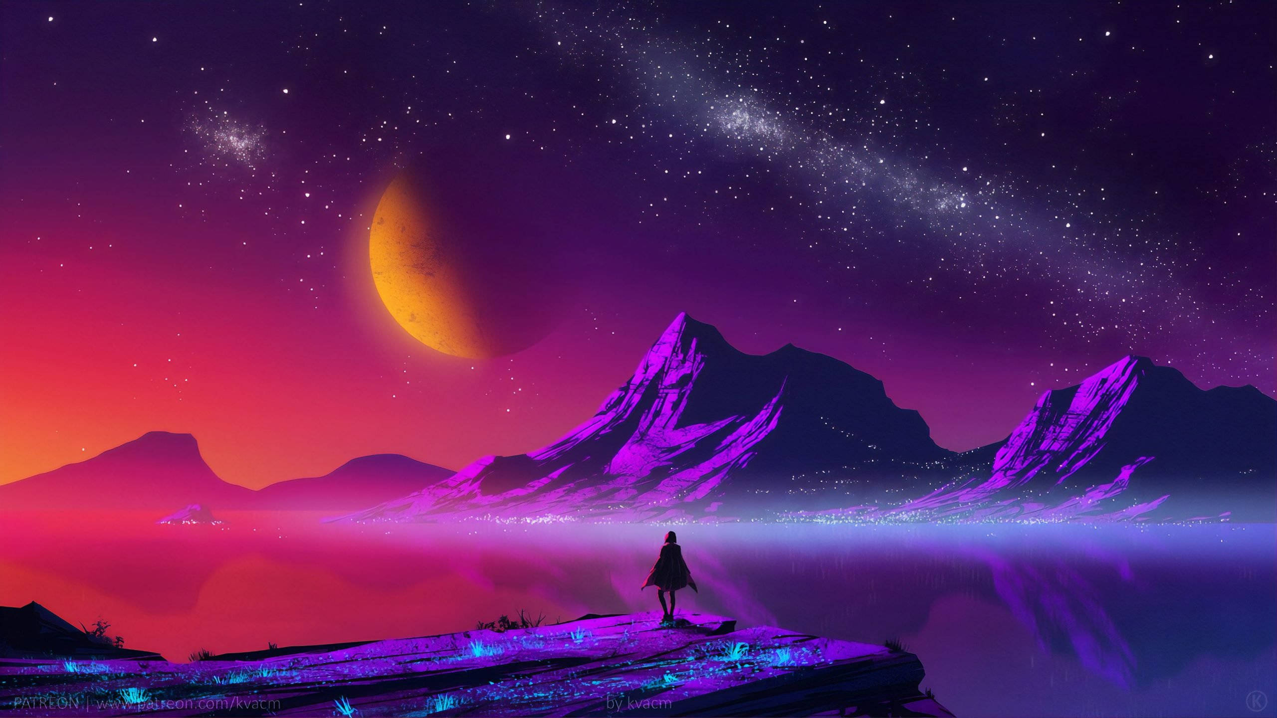 Æstetisk kunst måneklippe Wallpapers