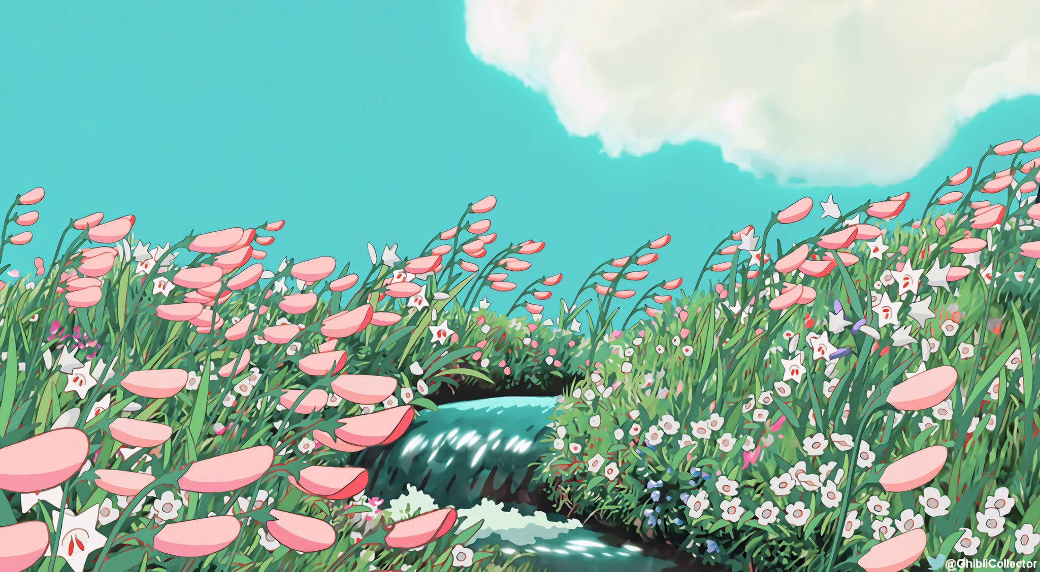 Æstetisk kunst lyserøde blomster Wallpapers