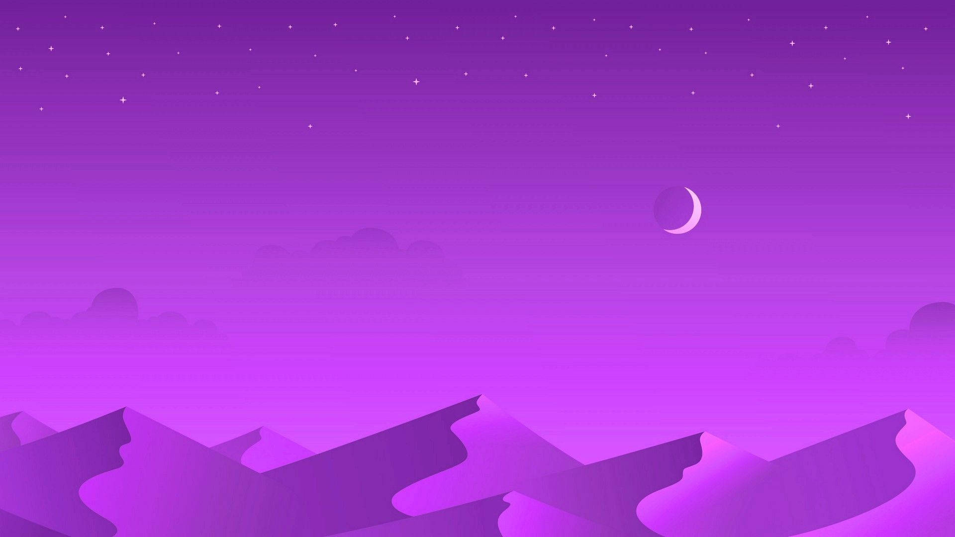 Æstetisk måne lilla bjerg Wallpapers