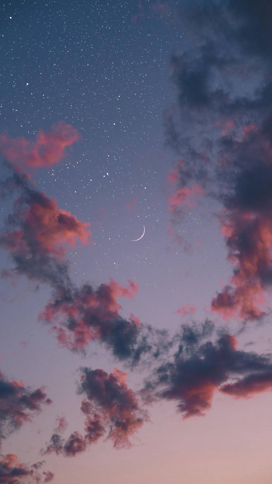 Æstetisk måne og himmel baggrund til iPhone — Æstetisk iPhone Wallpapers