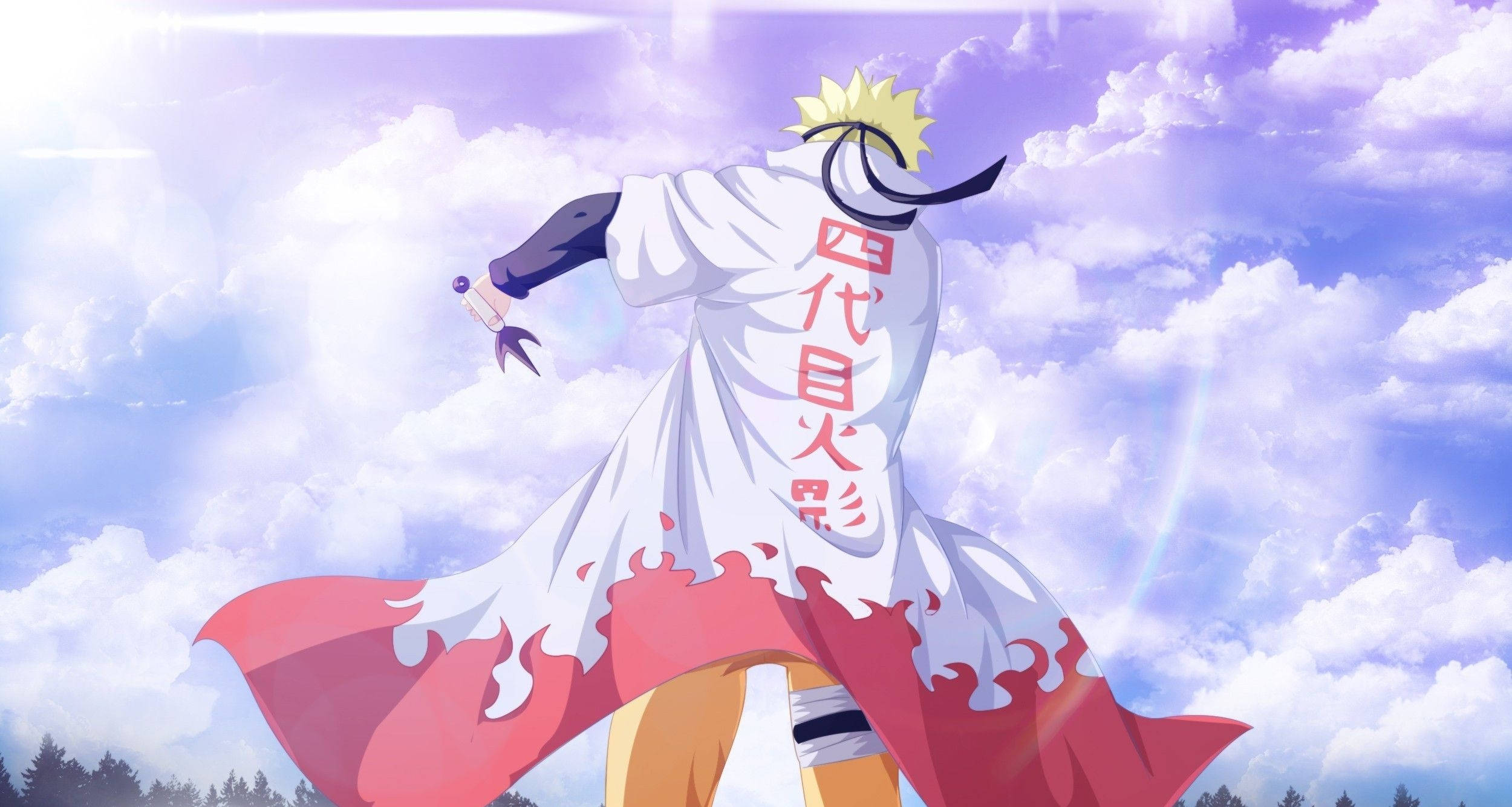 Æstetisk Naruto Hokage bagfra portræt Wallpapers