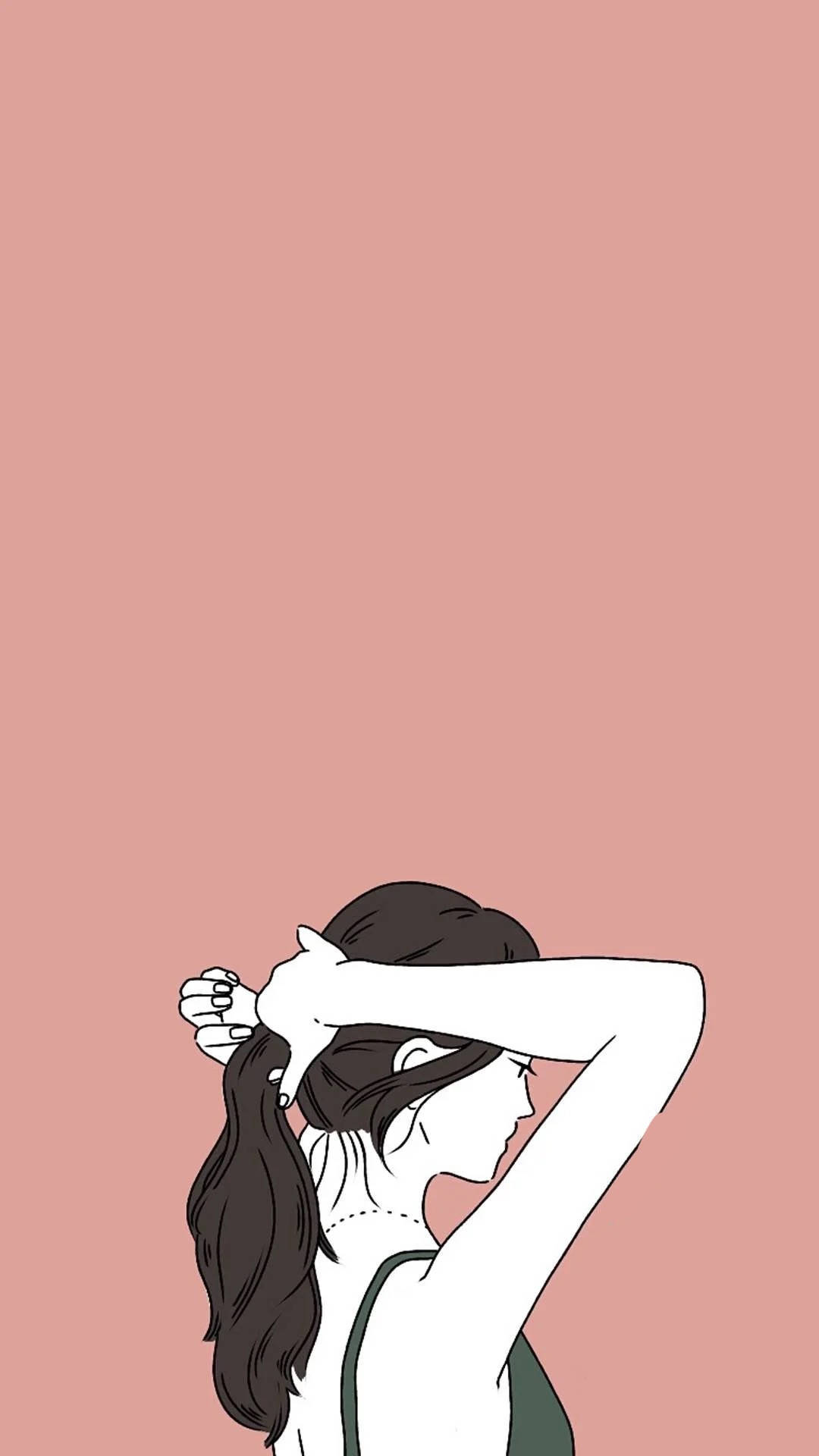 Æstetisk pige sætter hår op Wallpapers