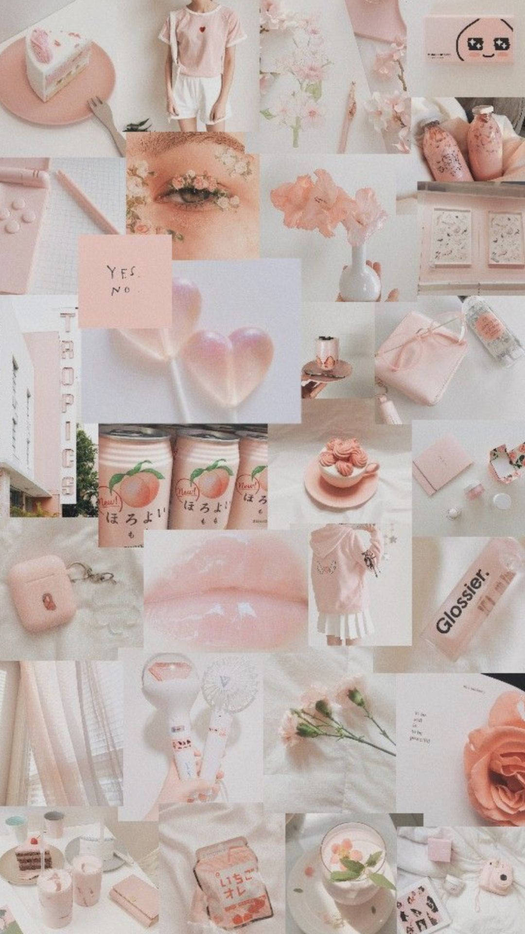 Æstetisk pink collage Wallpapers