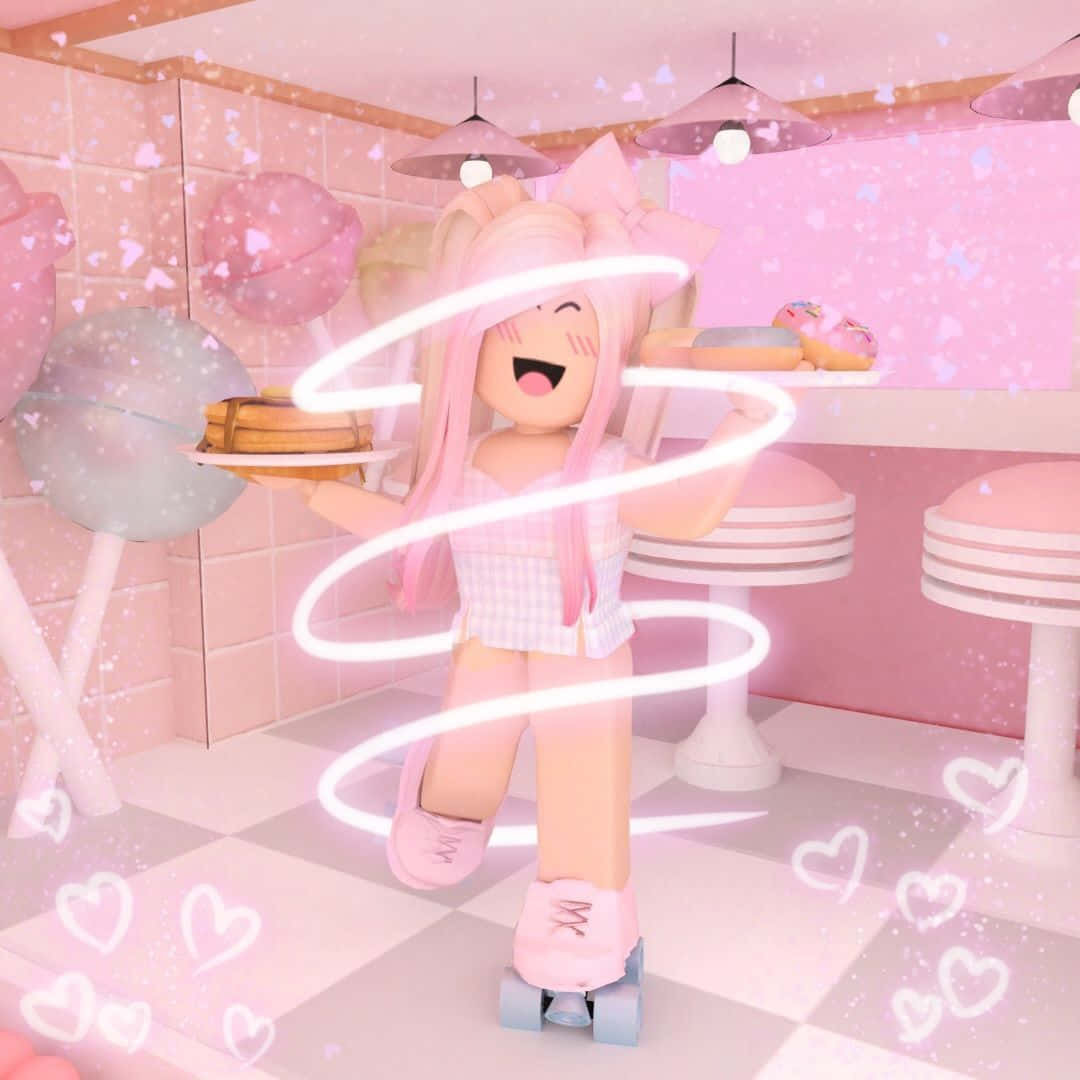 Æstetisk pink Roblox-pige billede Wallpapers