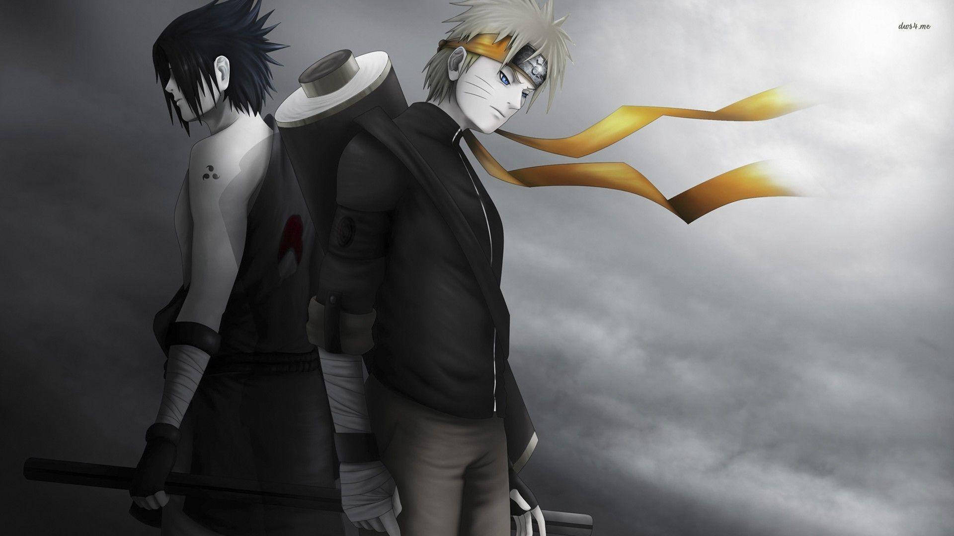 Æstetisk Sasuke og Naruto positur Wallpapers