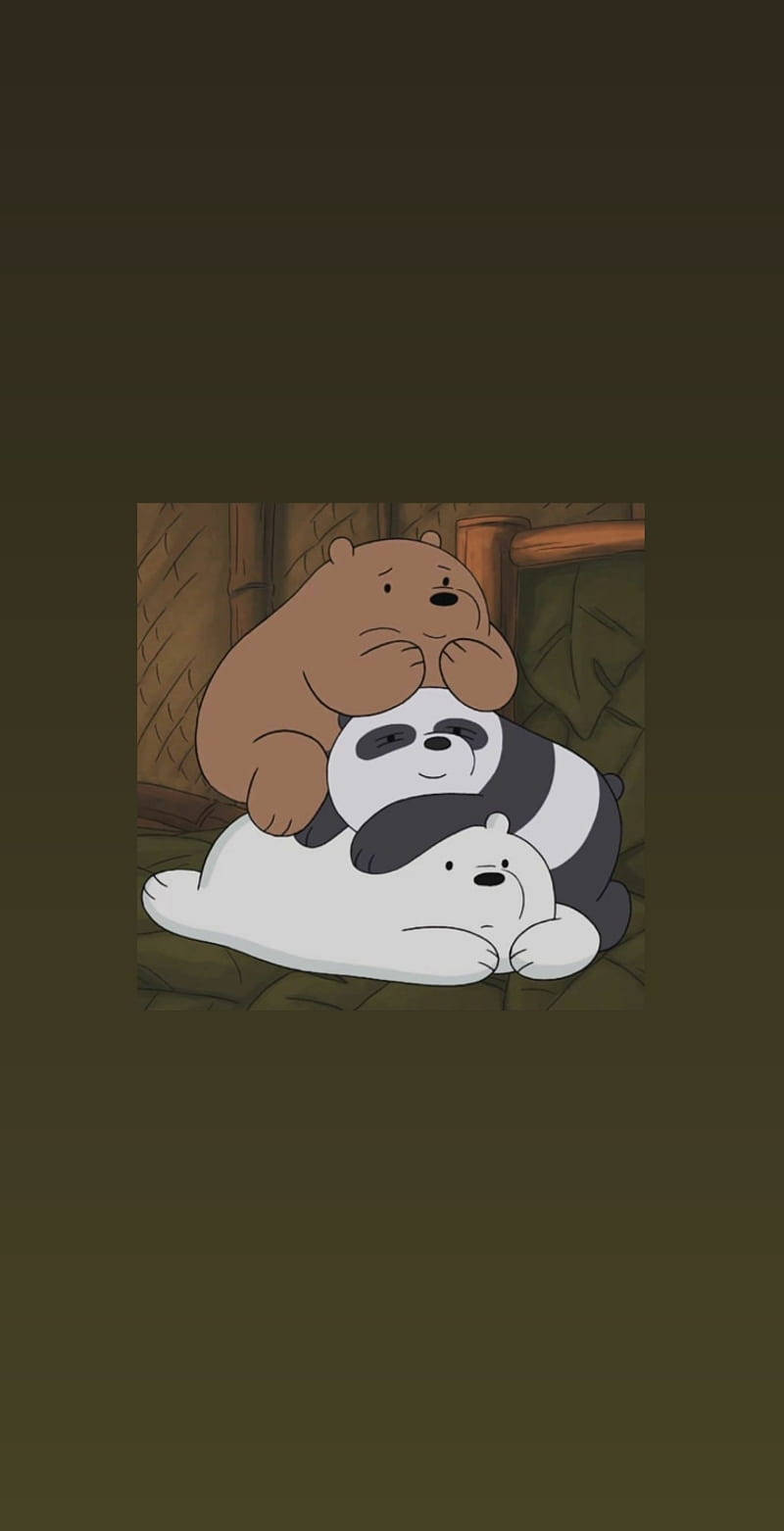 Æstetisk tegnefilm We Bare Bears stablet sammen Wallpapers