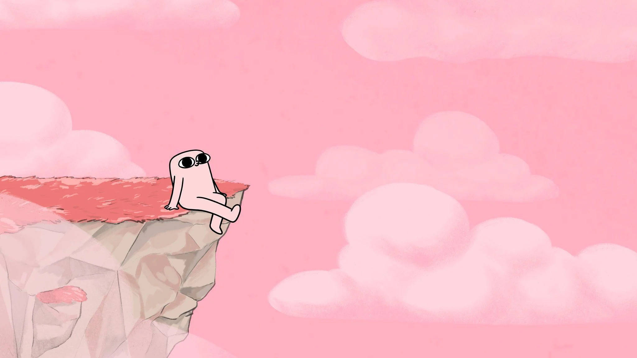 Æstetisk tegneseriefigur Ketnipz på klippe Wallpapers