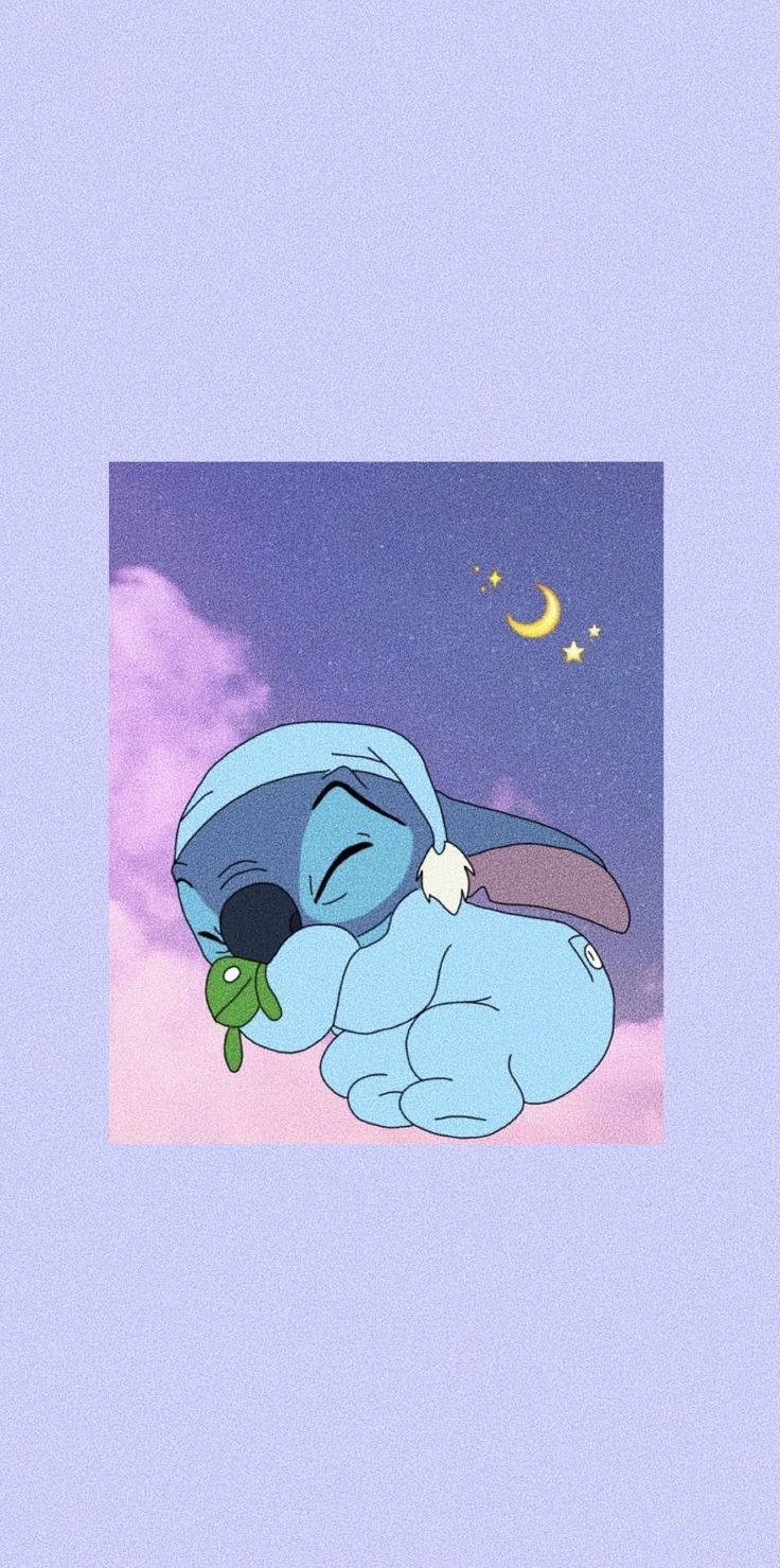 Æstetisk tegneserie Disney Stitch på en sky Wallpapers