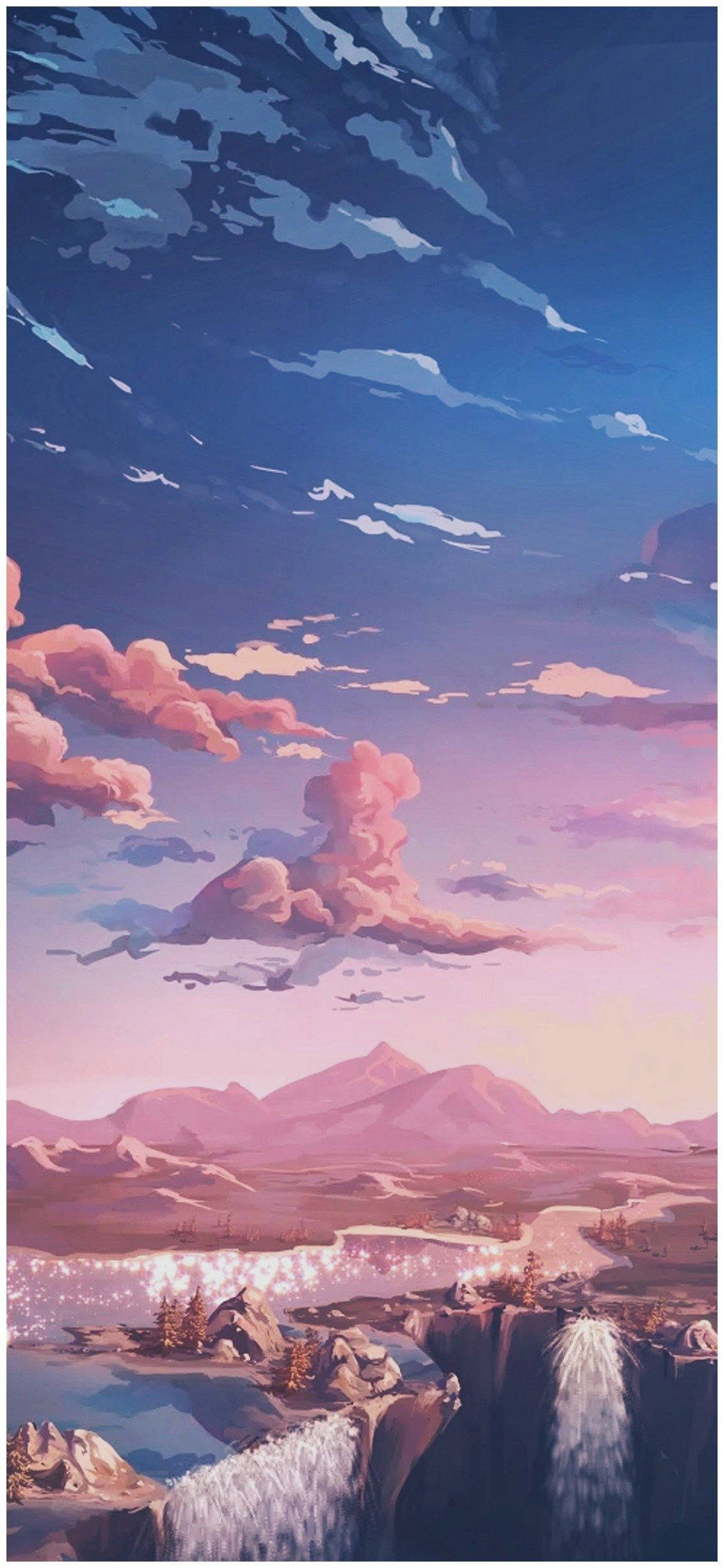 Æstetisk vandfaldsudsigt til iPhone Wallpapers