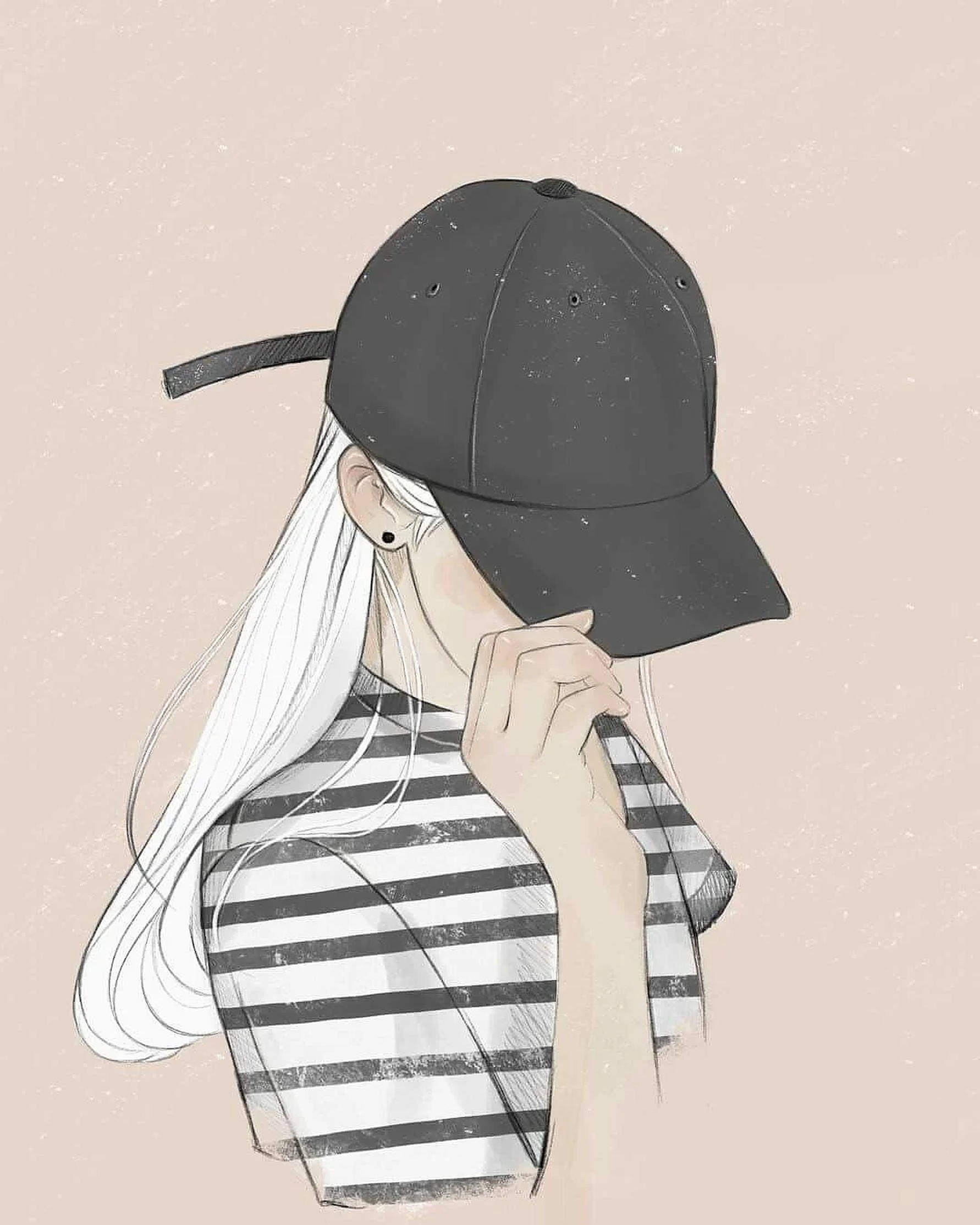 Æstetisk vektorillustration af en pige Wallpapers