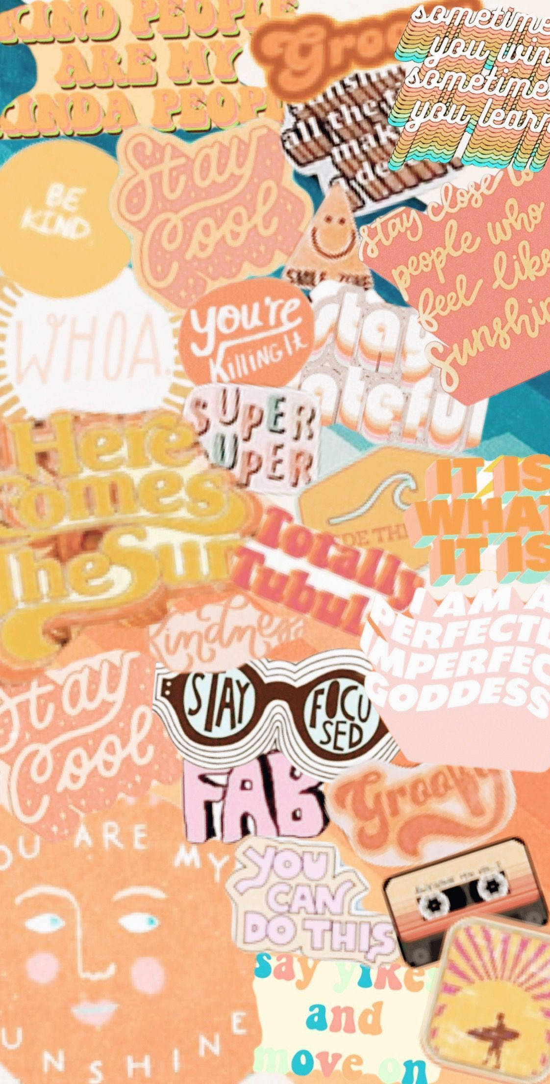 Æstetisk VSCO-collage med orange tema Wallpapers
