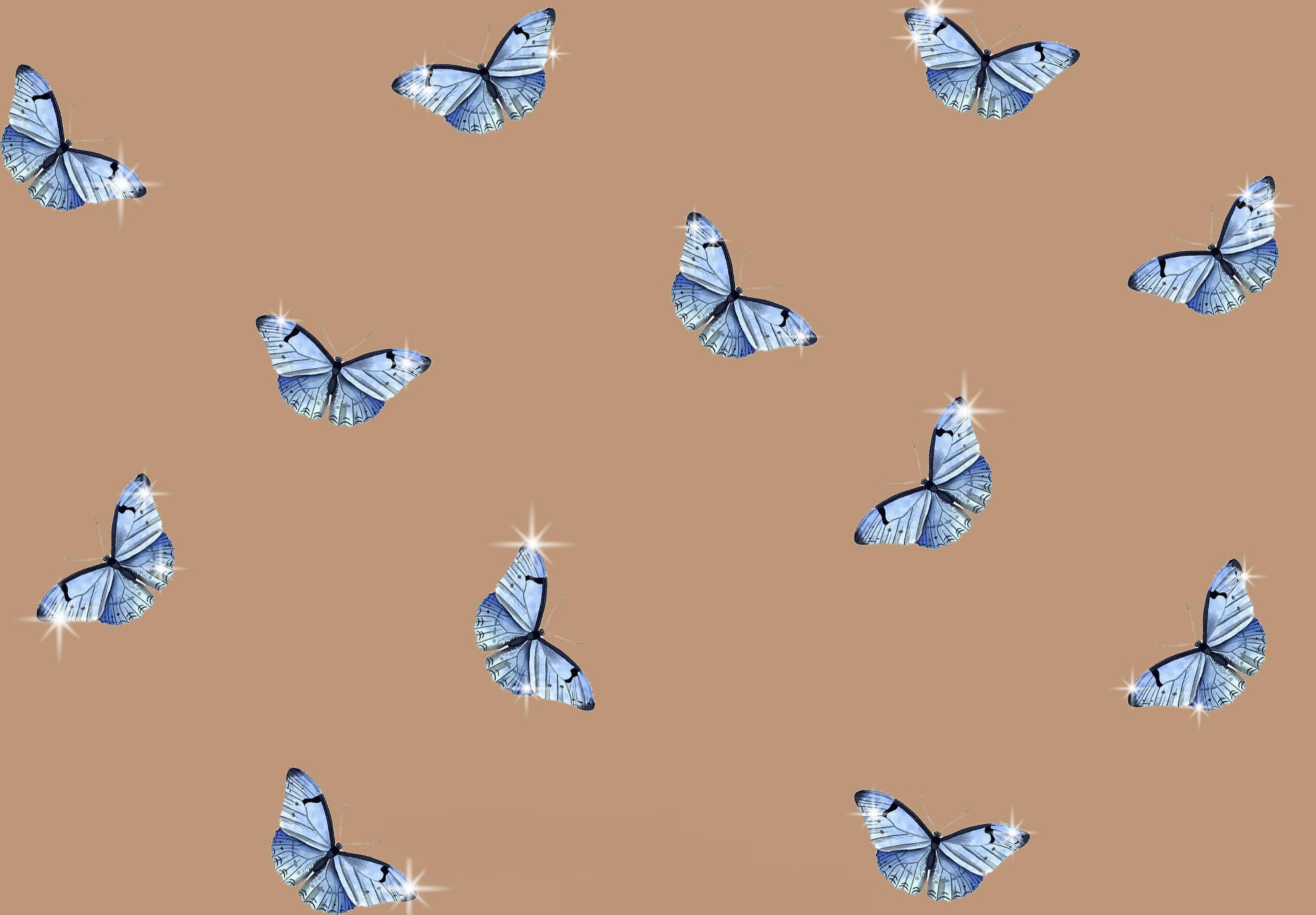 Æstetiske blå sommerfugle laptop Wallpapers