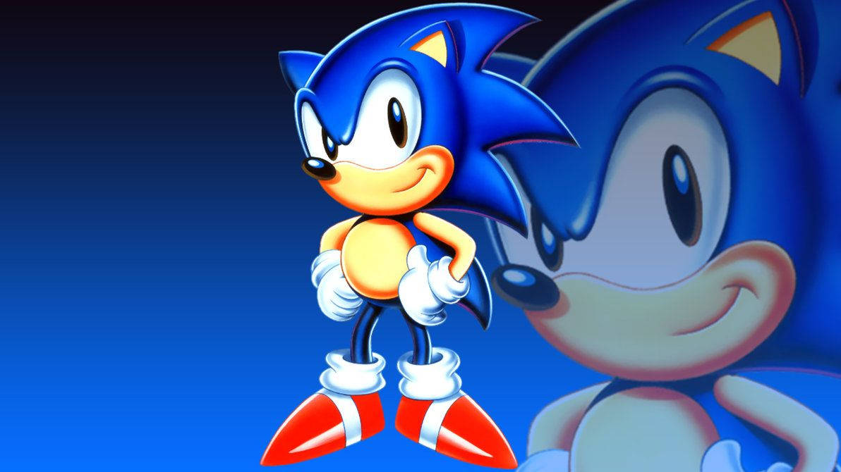 Baggrundsbillede af den supersoniske helt Sonic med supersonisk hastighed. — Sonic Wallpapers