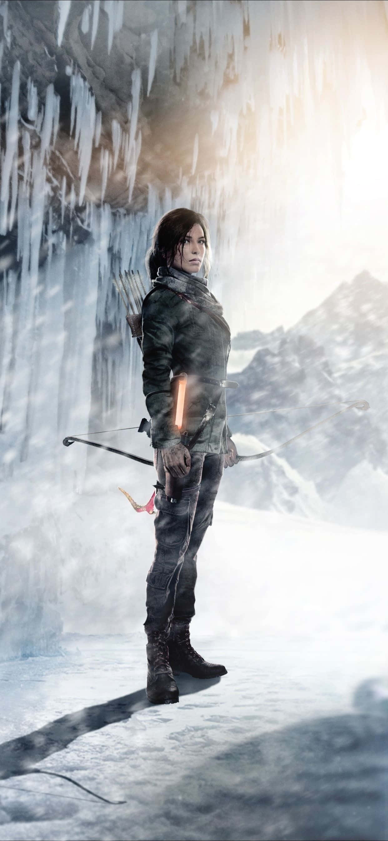 Afdæk hemmeligheder og eventyr på din iPhone Xs Max med Rise of the Tomb Raider Wallpapers