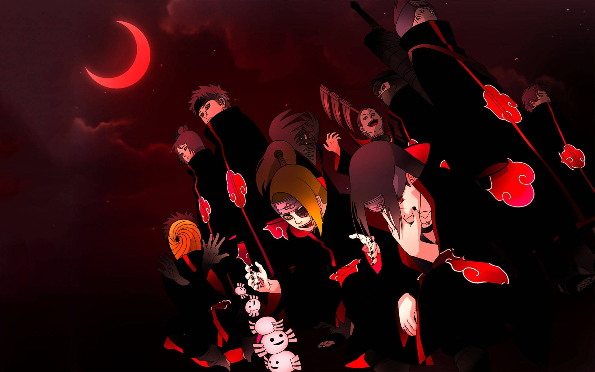 Akatsuki Naruto karakterer blodmåne Wallpapers