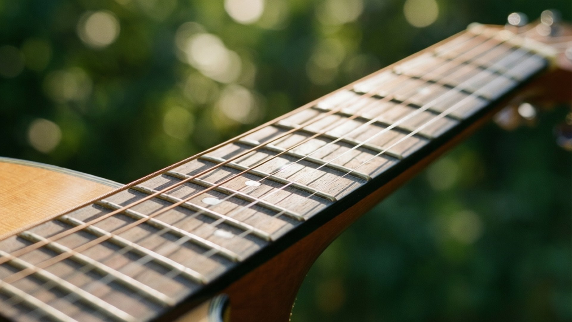 Akustisk guitar tæt på Wallpapers