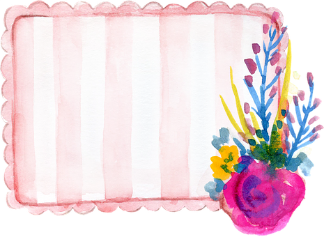 Akvarel blomsterramme baggrund Wallpapers