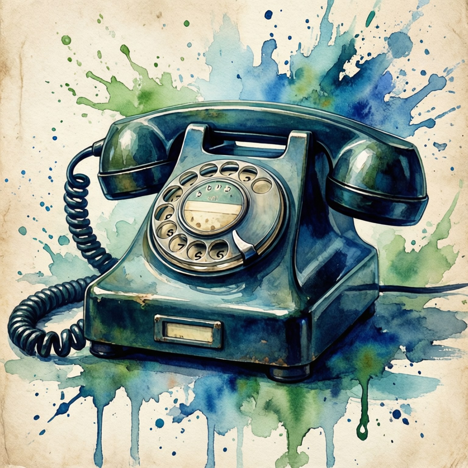 Akvarel Drejetelefon Wallpapers