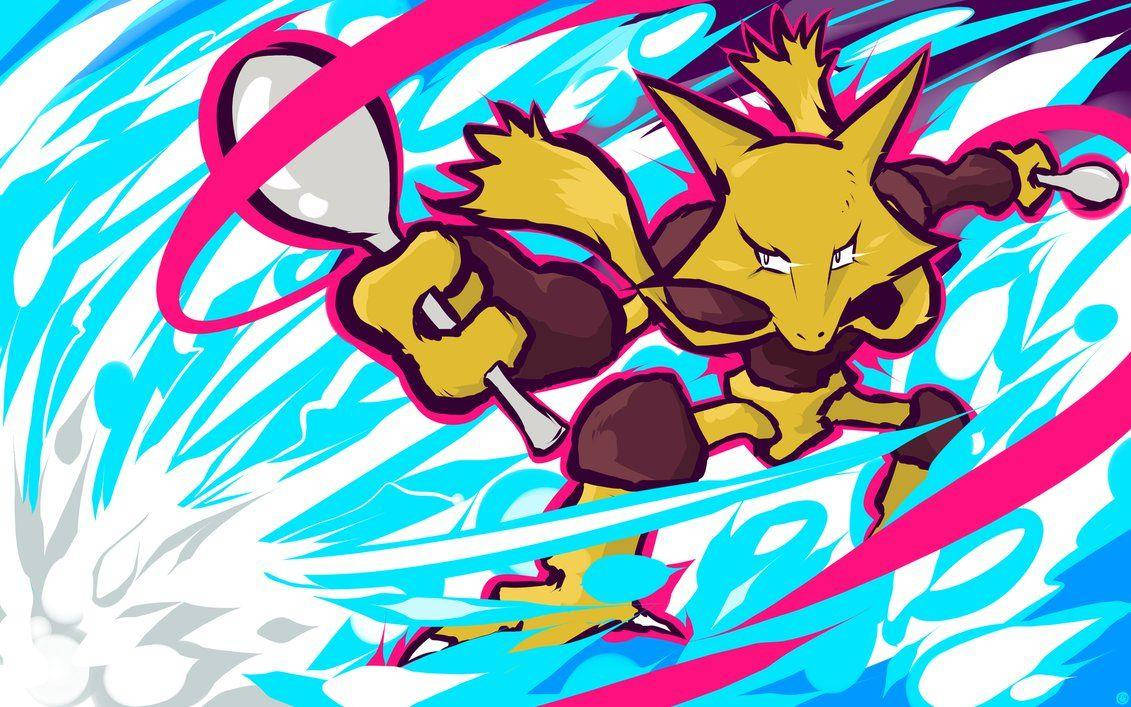 Alakazam Blåt Angreb Wallpapers