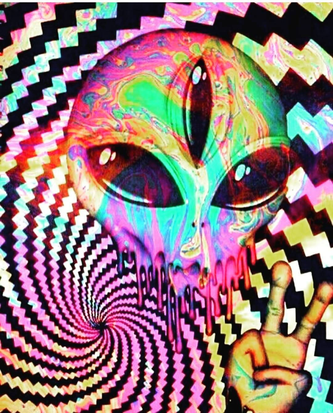 Alien Fredstegn Trippy Æstetik Wallpapers