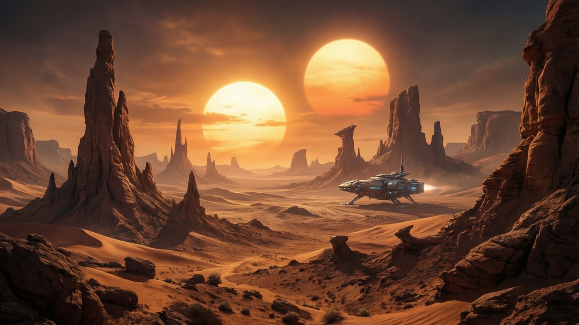 Alien Ørkensolnedgang Wallpapers