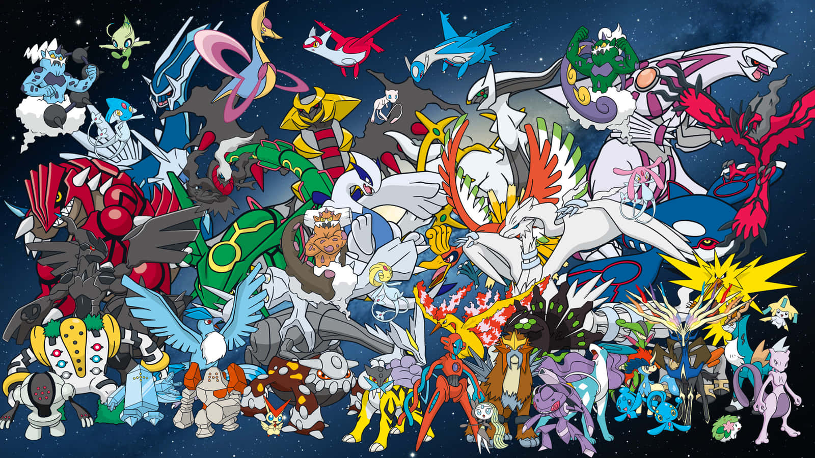 Alle Legendariske Pokémon Mod Stjernerne Wallpapers