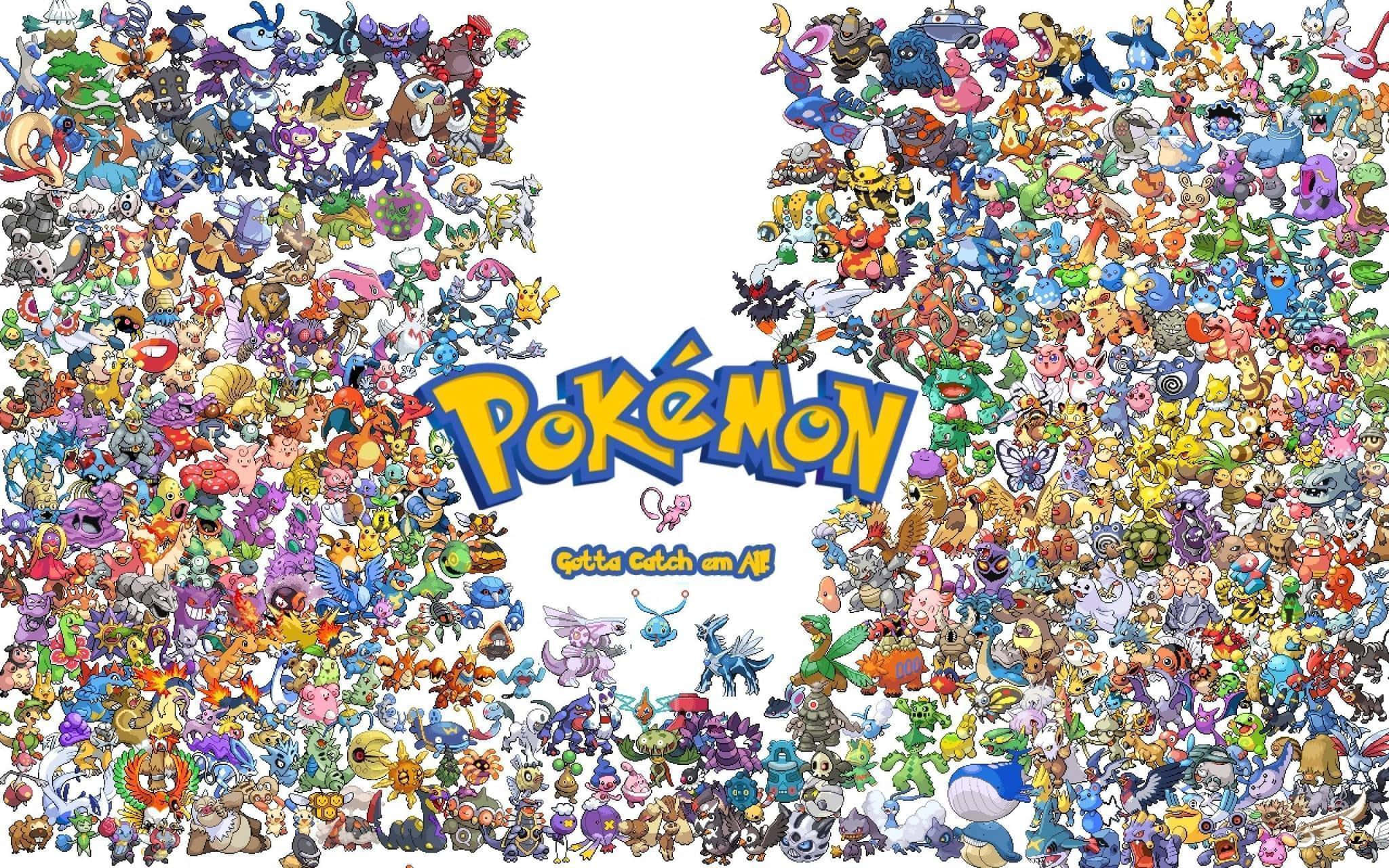Alle legendariske Pokémon på hvid baggrund Wallpapers