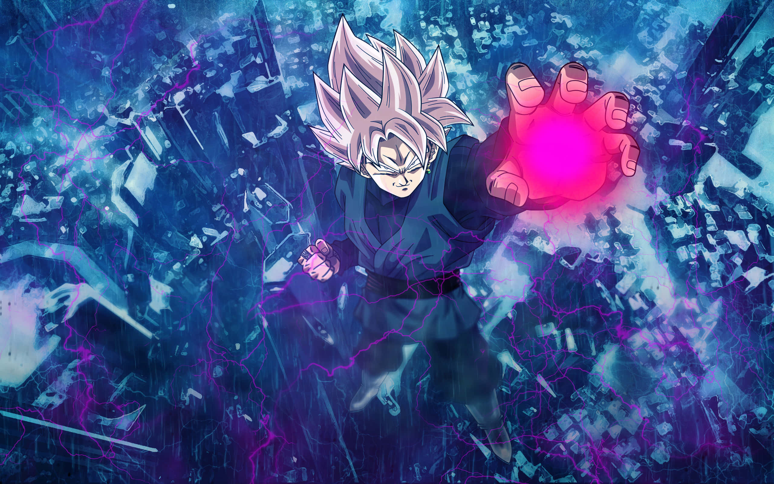 Almægtig Goku Black i frygtløs aktion Wallpapers