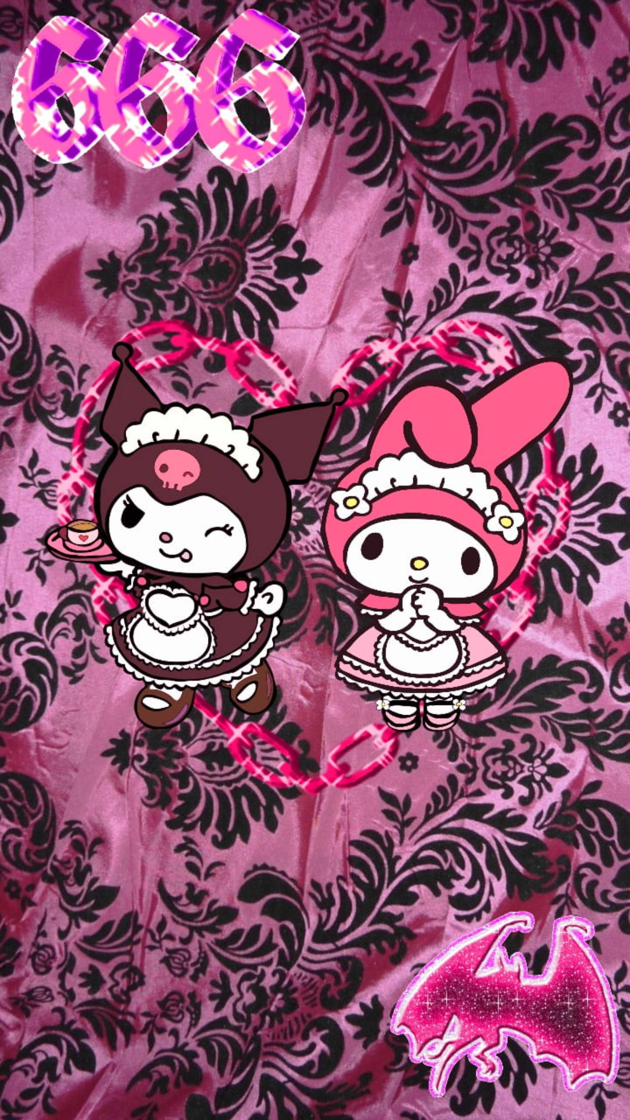 Alt æstetik Kuromi og Melody Wallpapers