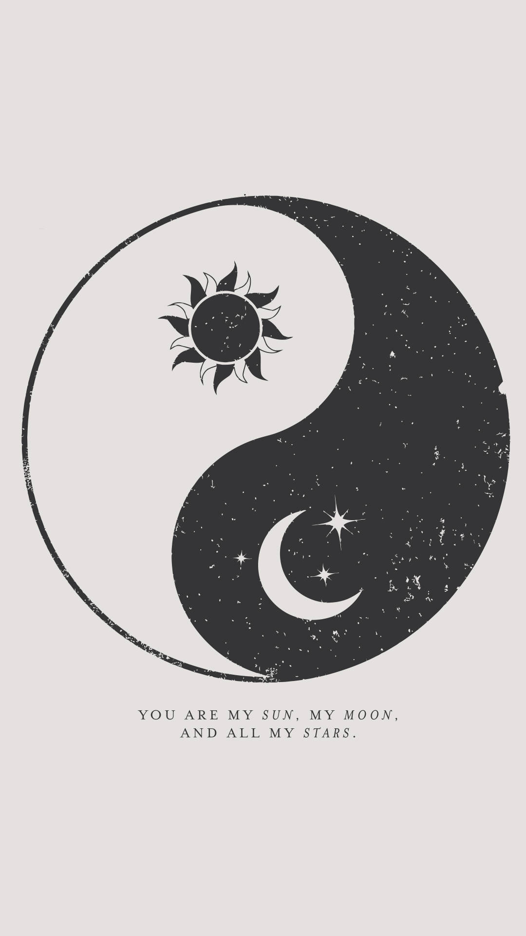 Åndelig æstetik sol-måne yin yang Wallpapers